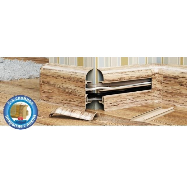 Плинтус LINEPLAST 85х22х2200мм